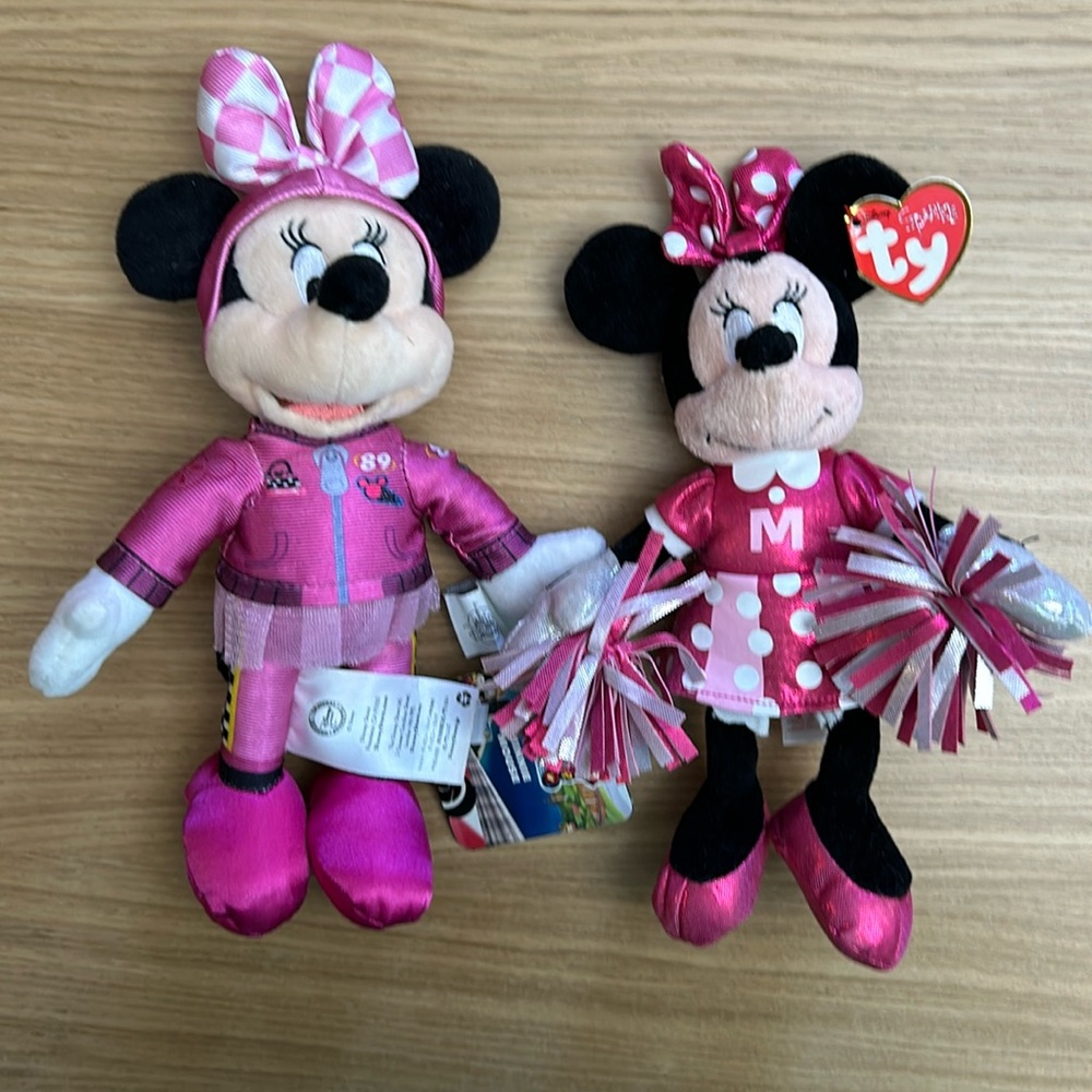 Two mini mouse stuffies